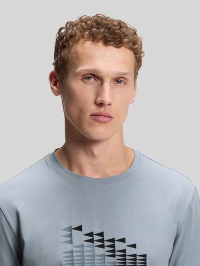 BOSS Green Relaxed Fit T-Shirt aus Baumwoll-Mix Modell 'TS_NETWORK FLAG' Rauchblau 3