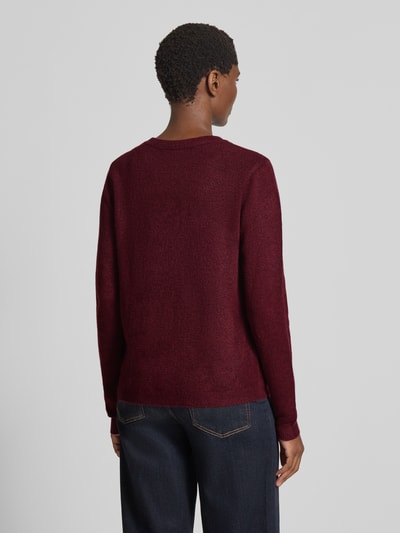 Soyaconcept Gebreid jack met ronde hals, model 'ORLEAN' Bordeaux gemêleerd - 5