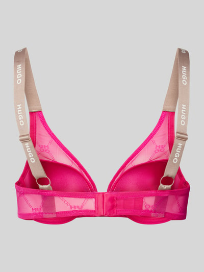 HUGO Schalen-BH mit Label-Print Modell 'Sporty' Pink 3