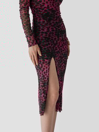 Diane von Furstenberg Midikleid mit Allover-Muster Pink meliert 6