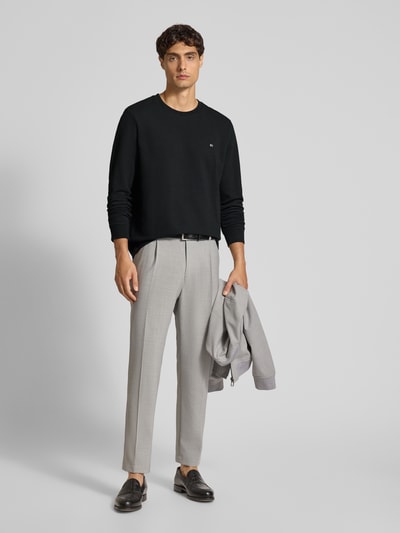 Christian Berg Men Pullover met labelpatch Zwart - 1