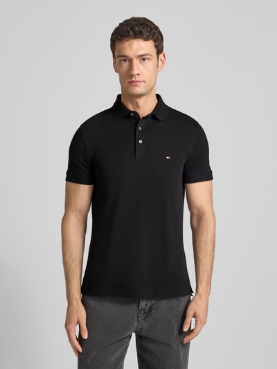 Tommy Hilfiger Slim fit poloshirt met stretch  Zwart - 4
