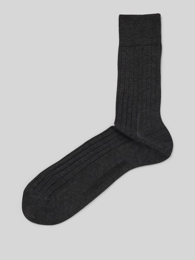 Falke Sokken met biologisch katoen, model 'MILANO' Antraciet - 1