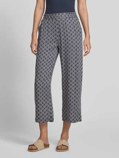 Milano Italy Straight leg stoffen broek met verkort model Marineblauw - 4