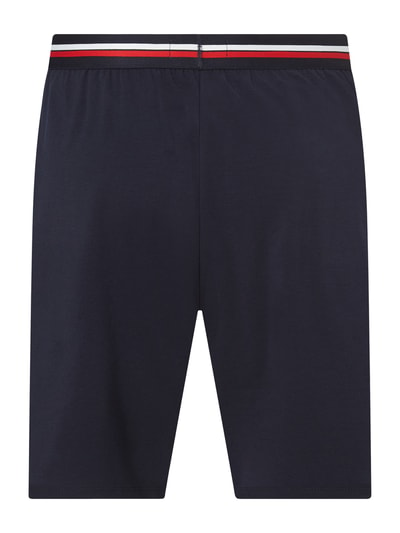 Lacoste Sweatshorts met logo in band Marineblauw - 3