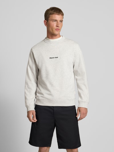 Jack & Jones Sweatshirt mit Rundhalsausschnitt und Label-Stitching Offwhite Melange 4