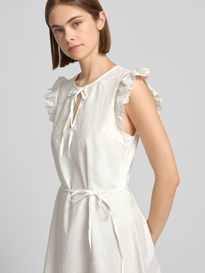PIECES Gerades Blusenkleid aus reiner Baumwolle Modell 'PCGOLDIE' Weiss 3