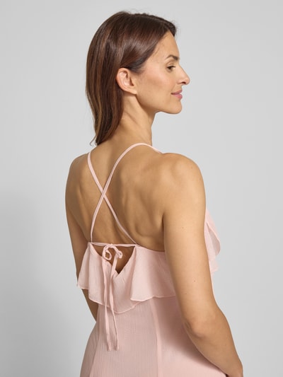 Vero Moda Długa sukienka z falbanami model ‘CAMILLE’ Różowy 3