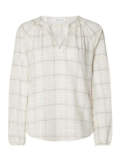 OPUS Blusenshirt mit Karomuster Modell 'Flona' Offwhite 1