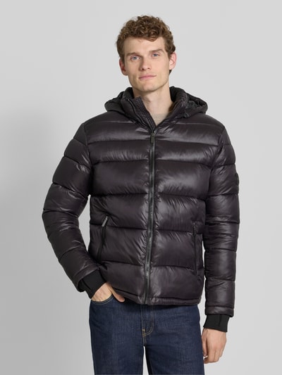 CARS JEANS Kurtka pikowana z kapturem model ‘WOLVES’ Czarny 4