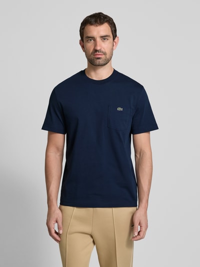 Lacoste T-Shirt mit Brusttasche Blau 4