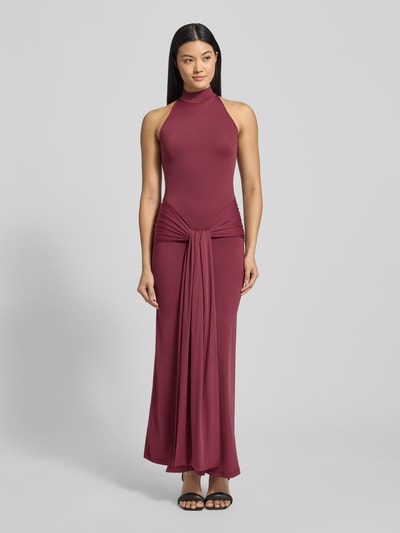 Bardot Slim Fit Abendkleid mit Rollkragen Modell 'Isadora' Bordeaux 4