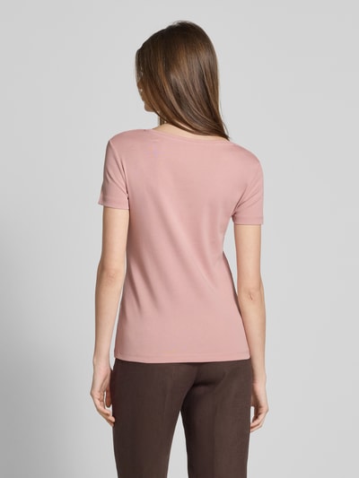 Christian Berg Woman T-shirt met geribde ronde hals Oudroze - 5