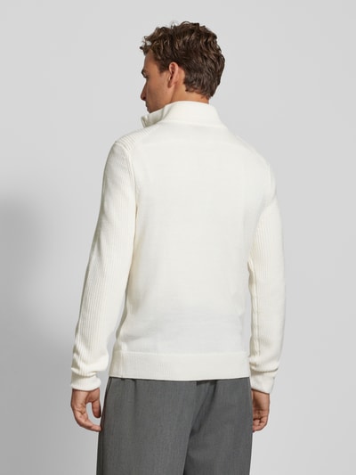 JOOP! Collection Strickpullover aus Lanawoll-Mix mit Troyer-Kragen Offwhite 5