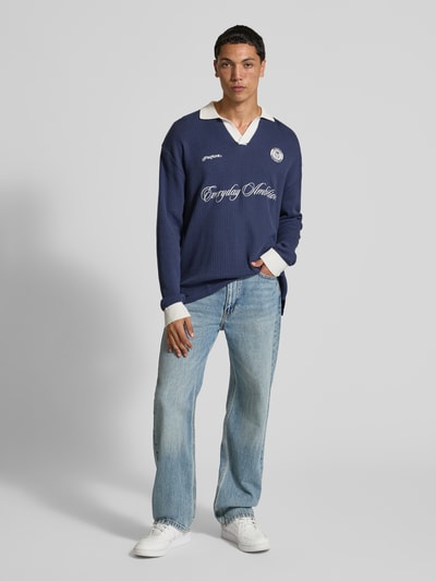 Pegador Poloshirt met stitchings, model 'Yemo' Marineblauw - 1