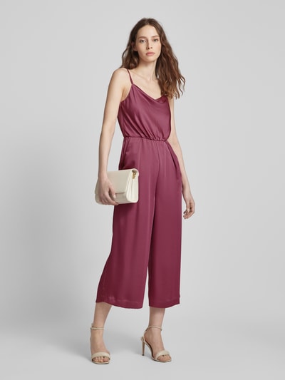 Jake*s Cocktail Jumpsuit mit Wasserfall-Ausschnitt Altrosa Melange 1