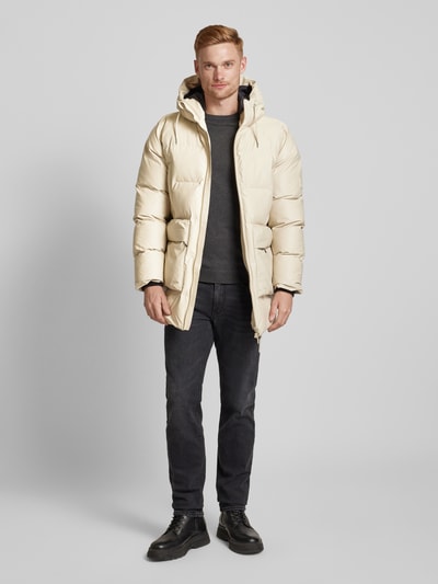 RAINS Regular fit gewatteerd jack met capuchon, model 'ALTER' Offwhite - 1