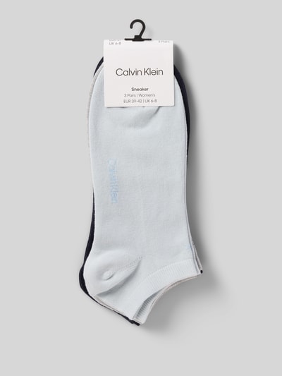 CK Calvin Klein Sneakersokken met labeldetail in een set van 3 paar Lichtblauw - 3