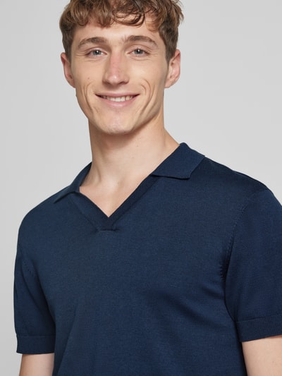 Blend T-shirt met V-hals, model 'ALLI' Marineblauw - 3