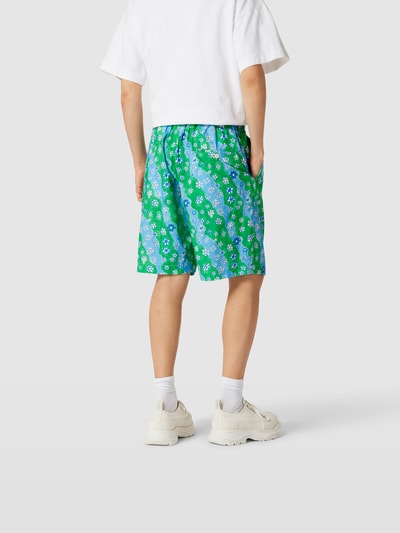 Marni Shorts mit Allover-Logo-Print Gruen 5