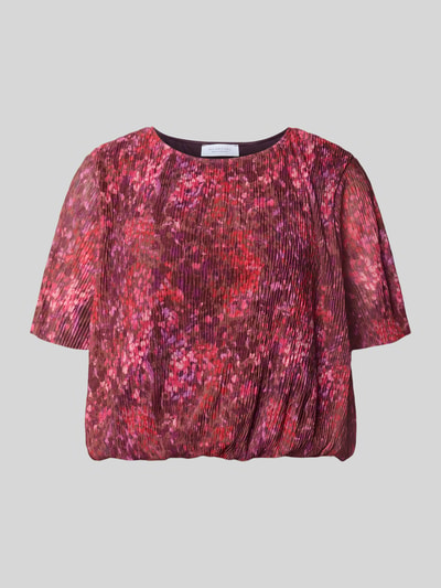 Produktfoto, Regular Fit Bluse in Falten-Optik von Rich & Royal, floraler Allover-Print, kurzärmelig, elastischer Bund, Damenmode