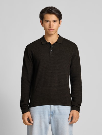Jack & Jones Gebreide pullover met kentkraag Donkerbruin - 4