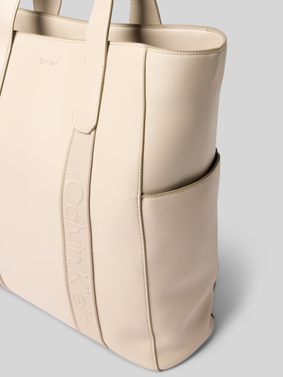 CK Calvin Klein Torebka z detalami z logo model ‘WEBBING’ Beżowy 3