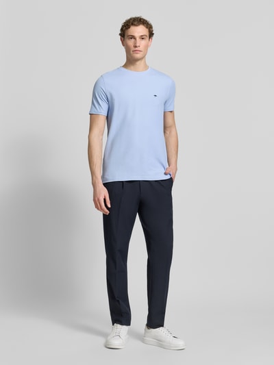 Fynch-Hatton T-shirt w kroju regular fit z haftowanym logo Jasnoniebieski 1
