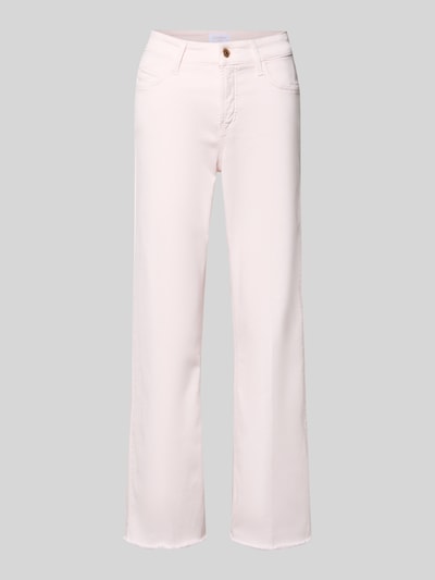 Produktfoto, helle Jeans mit Fransen Modell 'FRANCESCA' von Cambio aus Baumwoll-Mix mit Stretch-Anteil, verkürzte Passform, Damen