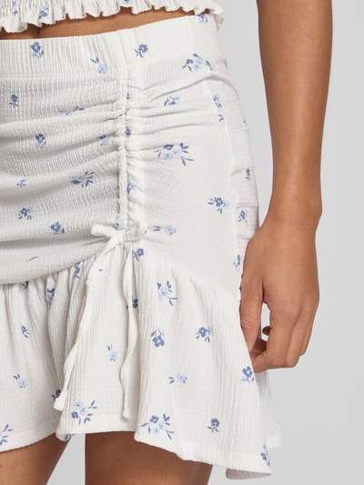Only Ausgestellter Mini-Rock mit Allover-Muster Modell 'HILLARY' Offwhite 3