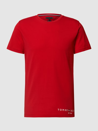 Tommy Hilfiger T-shirt van biologisch katoen met labelprint Rood - 2