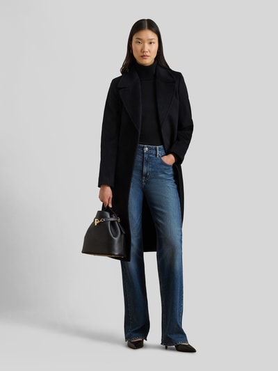 Lauren Ralph Lauren Lange jas van wol met strikceintuur Zwart - 4