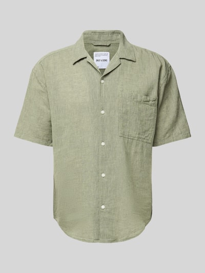 Only & Sons Relaxed fit vrijetijdsoverhemd met 1/2-mouwen, model 'CAIDEN' Lichtgroen - 2