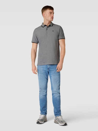 Tom Tailor Poloshirt mit Label-Stitching Dunkelblau 1