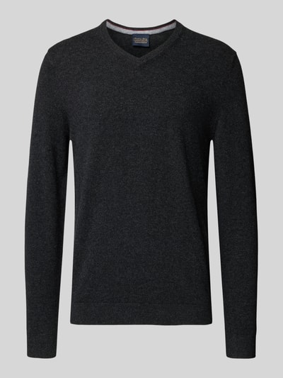 Christian Berg Men Kaschmirpullover mit V-Ausschnitt Anthrazit Melange 2