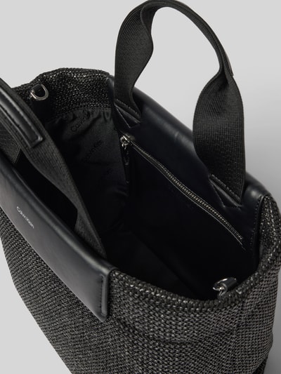 CK Calvin Klein Handtas met structuurmotief, model 'RAFFIA' Zwart - 5