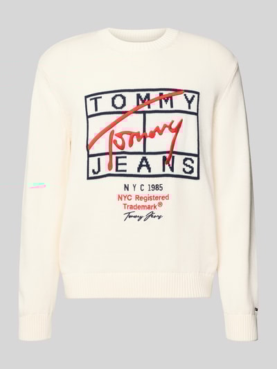 Tommy Jeans Sweter z dzianiny o kroju regular fit z czystej bawełny Złamany biały 2