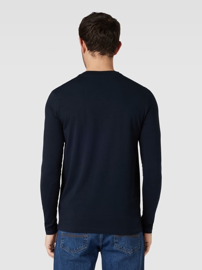 BOSS Orange Longsleeve mit Label-Print Modell 'Chark' Dunkelblau 5