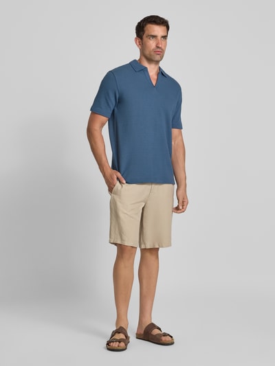 Marc O'Polo Regular fit poloshirt van een mix van katoen en elastaan Blauw - 1