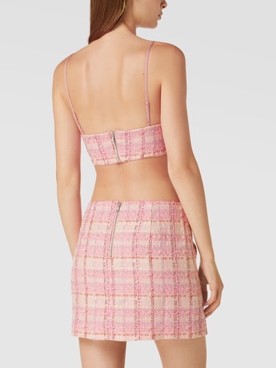 Bardot Bustier met spaghettibandjes, model 'BOUCLE' Roze gemêleerd - 5