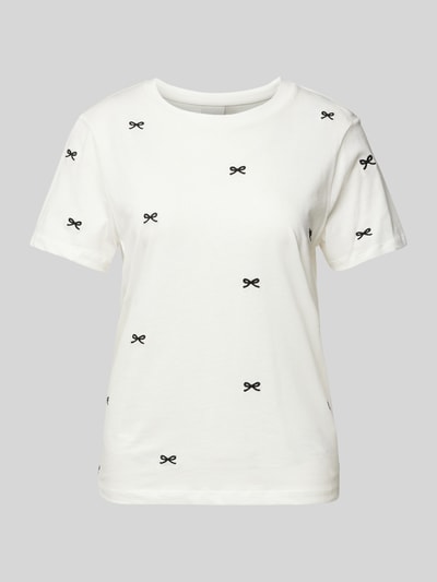 ICHI T-Shirt mit Motiv-Stitching Modell 'CAMINO' Weiss 1