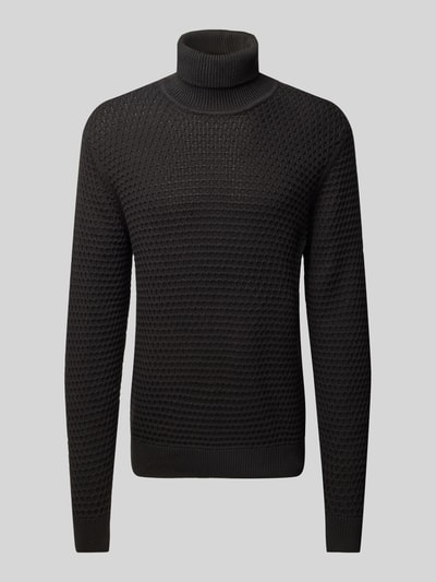 Casual Friday Rollkragenpullover mit Label-Detail Modell 'Karl' Black 2