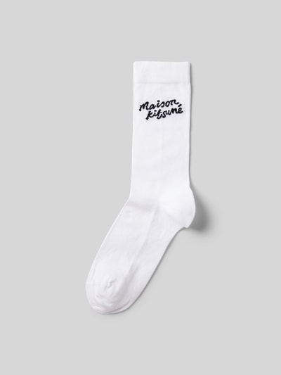 MAISON KITSUNE Socken mit Label-Detail Weiss 1