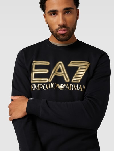 EA7 Emporio Armani Sweatshirt mit Label-Print Black 3