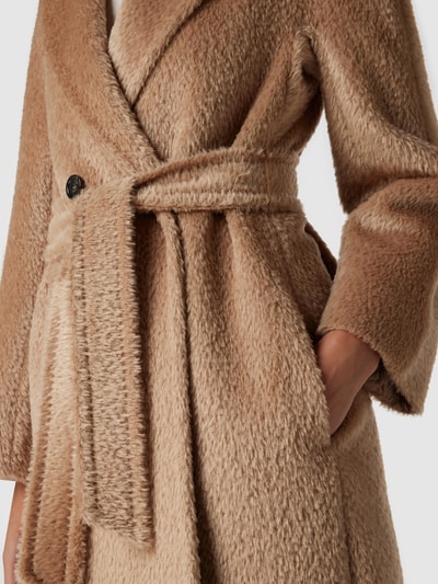 Max Mara Studio Płaszcz z kołnierzem z połami model ‘Genarca’ Camel 3