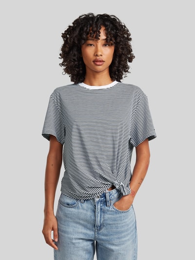G-Star RAW Relaxed Fit T-Shirt aus reiner Baumwolle mit geknotetem Saum Petrol 4