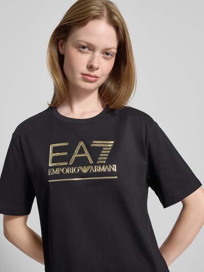 EA7 Emporio Armani T-shirt met labeldetail Zwart - 3