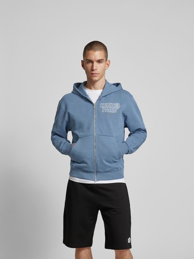 Kenzo Sweatjacke mit Kapuze Rauchblau 4