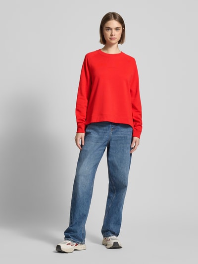 Marc O'Polo Denim Sweatshirt mit gerippten Abschlüssen Rot 1