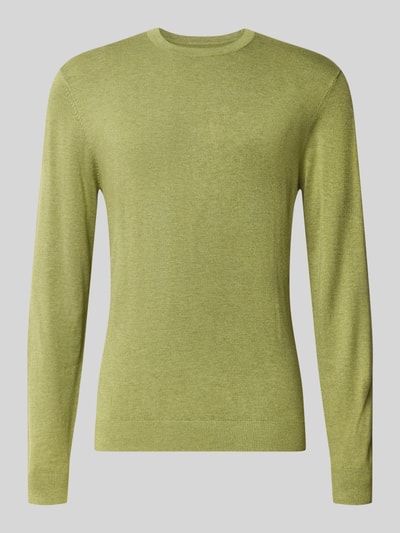 MCNEAL Strickpullover mit geripptem Rundhalsausschnitt Oliv Melange 1